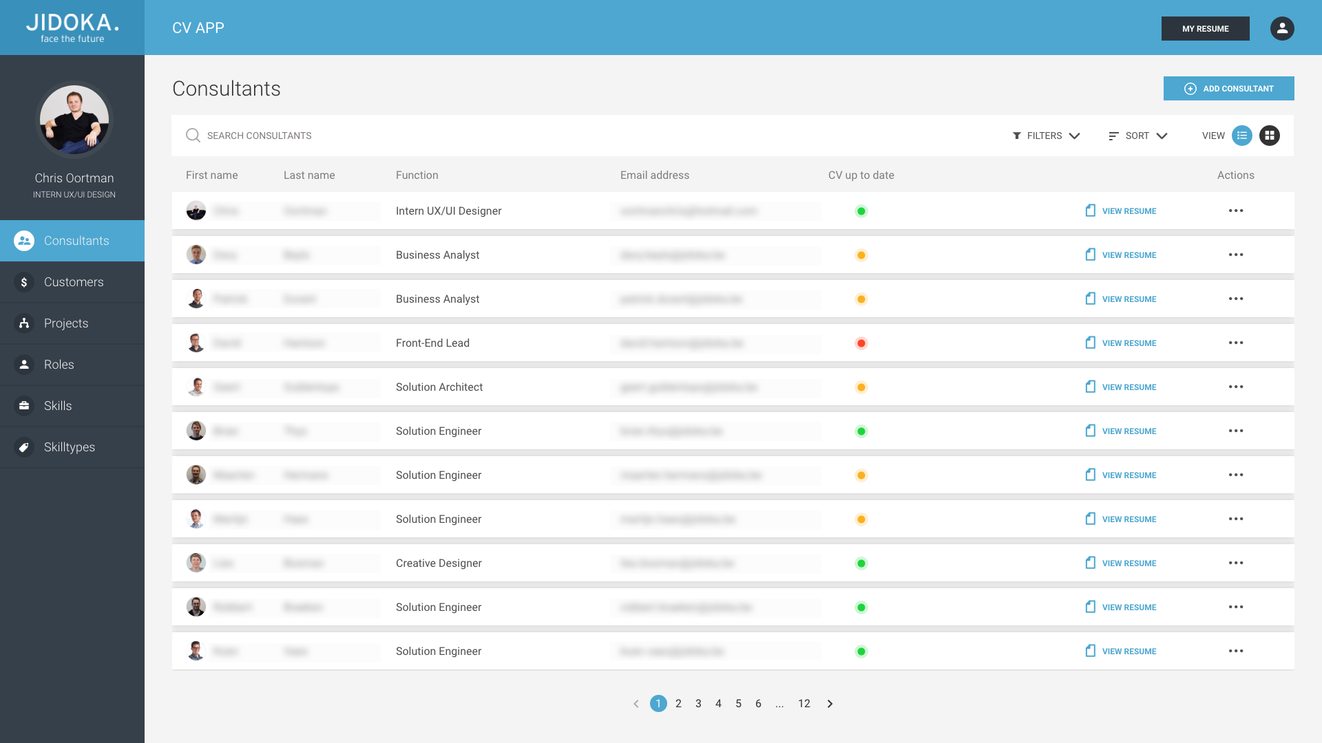 Redesigning a custom CV application