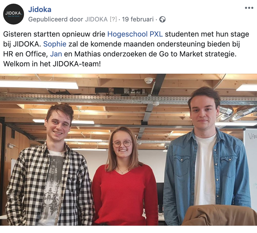 JIDOKA interns Hogeschool PXL