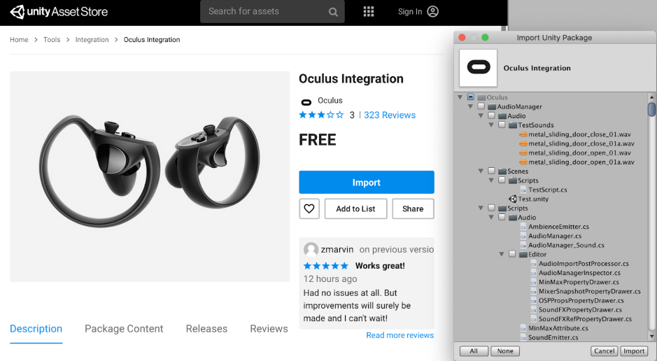 Interessante middelen die bij de Oculus Quest integratiemiddelen werden geleverd. 