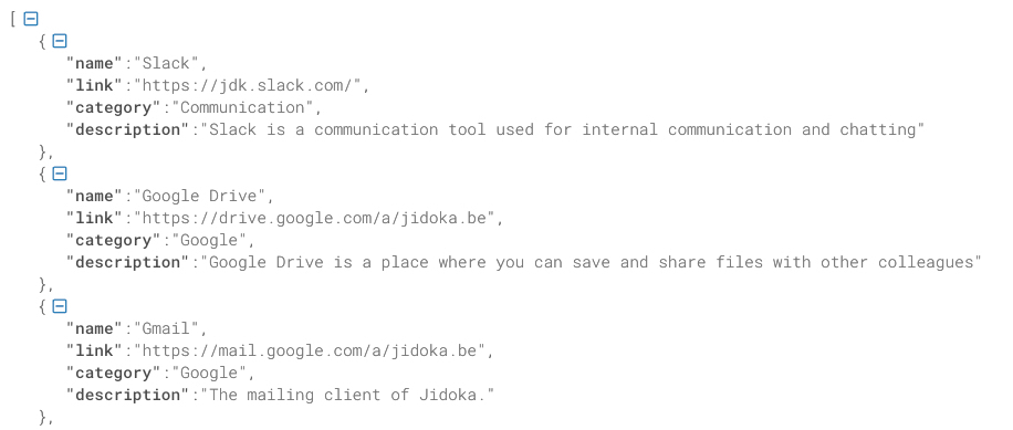 Final result JSON array