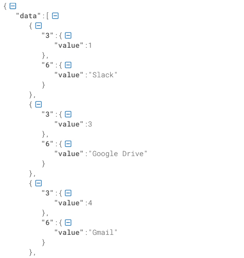 Voorbeeld JSON array